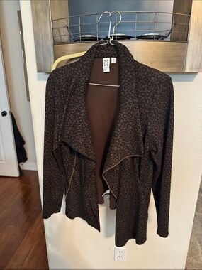Marc Bouwer Brown and Black Leopard-Print Cardigan